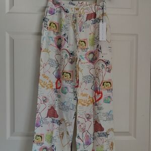 Colorful Graphic Print Pajama Pants